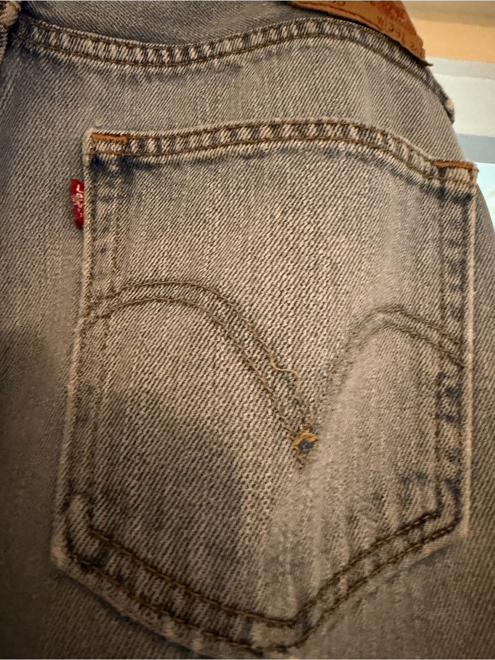 Levi's Light Wash Straight Jeans with Red Tab
